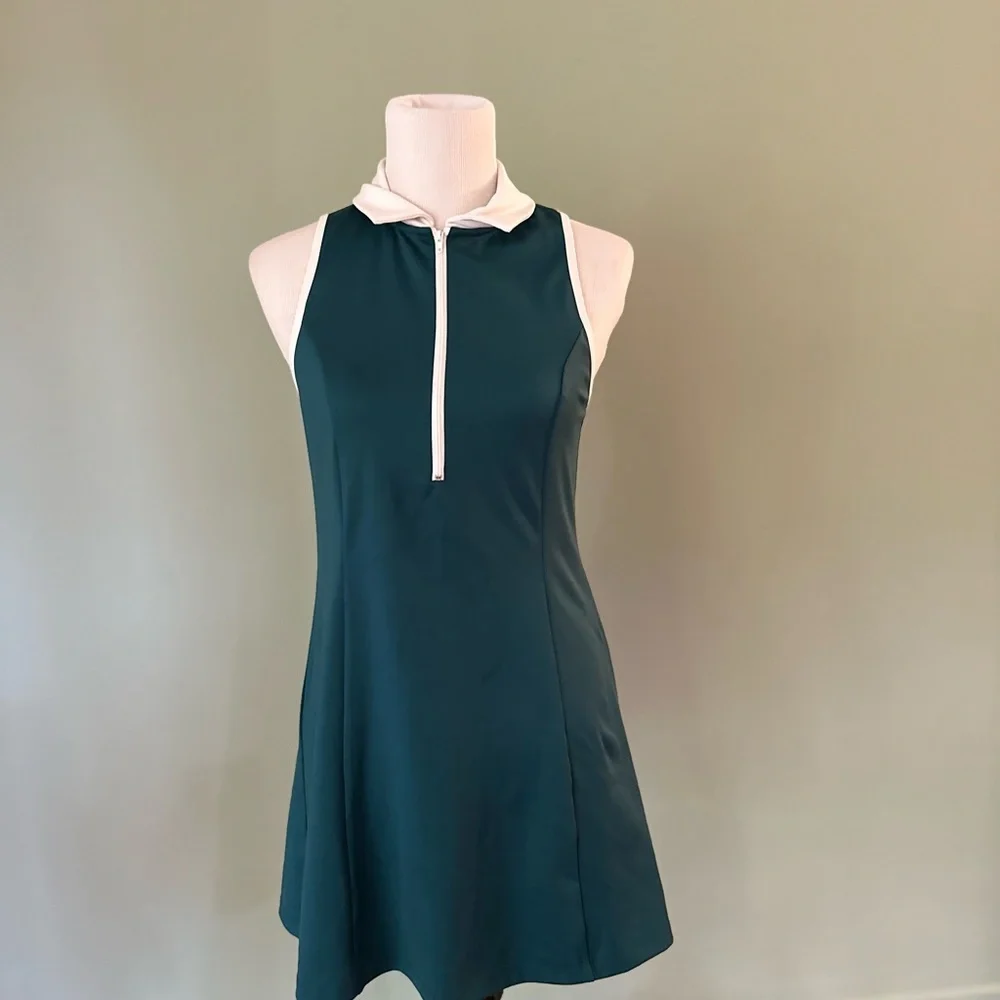 Green and White Sleeveless dress reformation large - Picture 6 of 13